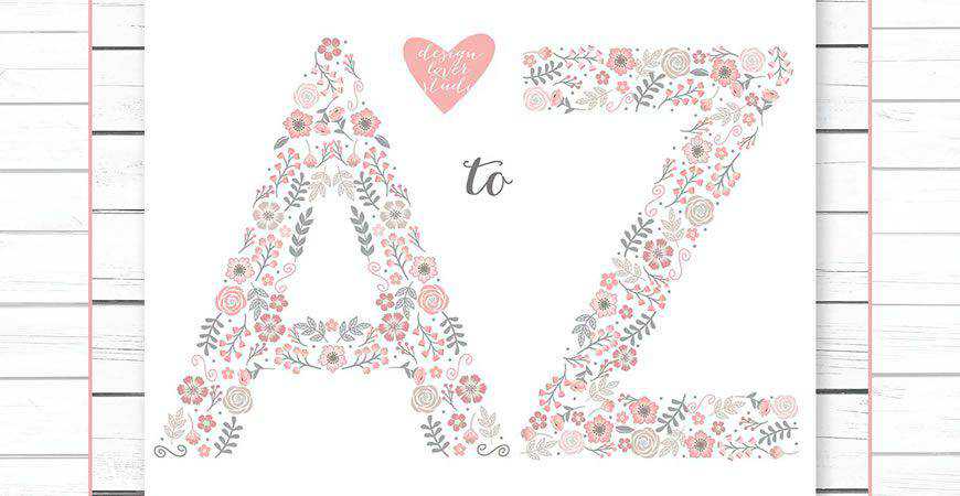 Monogram Flower Alphabet Logo Template