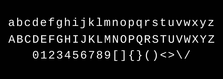 Liberation Mono monospace free programming code fonts