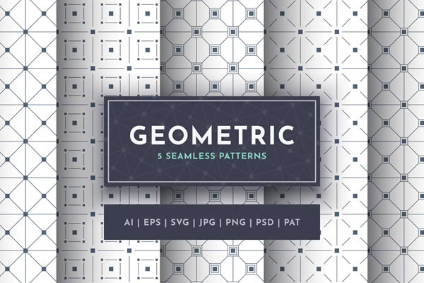 Set of Seamless Geometric Patterns PAT Download