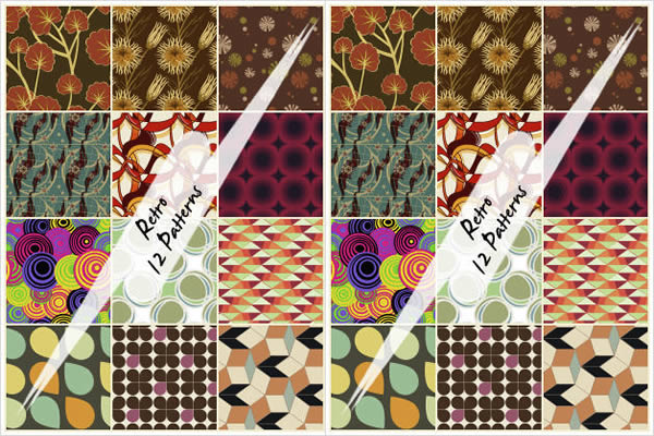 Various Retro Photoshop Patterns PAT Free to Download