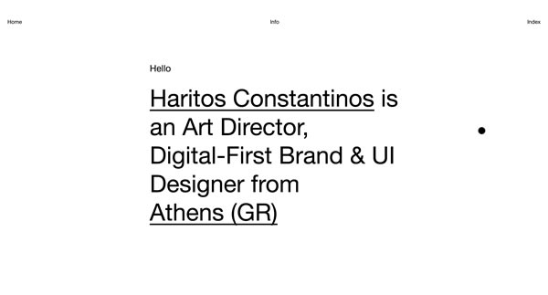 Haritos Constantinos Personal Portfolio Website Inspiration 2024