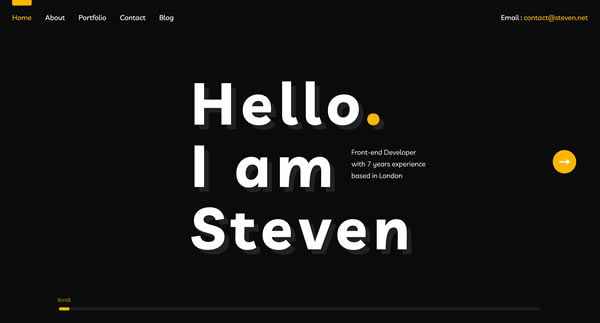 Salimov Horizontal Portfolio Template Personal Portfolio Website Inspiration 2024