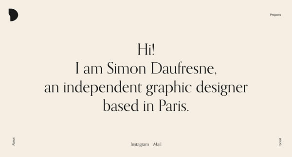 Simon Daufresne Personal Portfolio Website Inspiration 2024