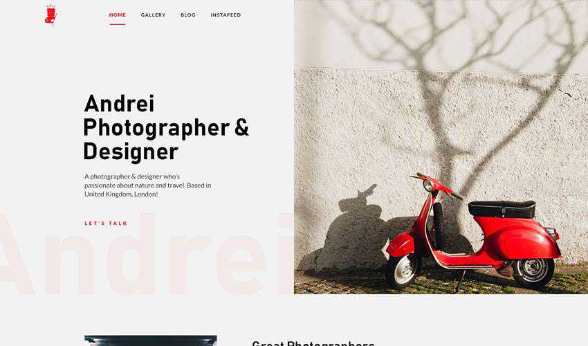 Landing Page photographer portfolio camera website web design inspiration ui ux