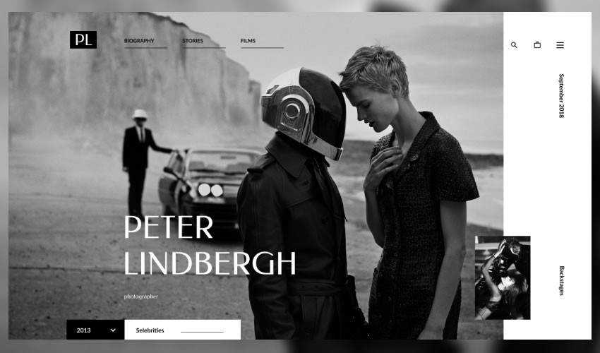 Peter Lindbergh photographer portfolio camera website web design inspiration ui ux