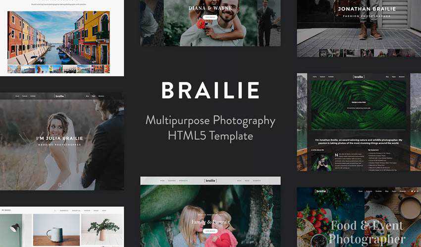 Brailie Photography Template portfolio camera website web design inspiration ui ux