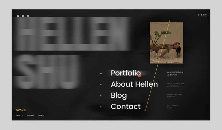 Shu Hellen photographer portfolio camera website web design inspiration ui ux