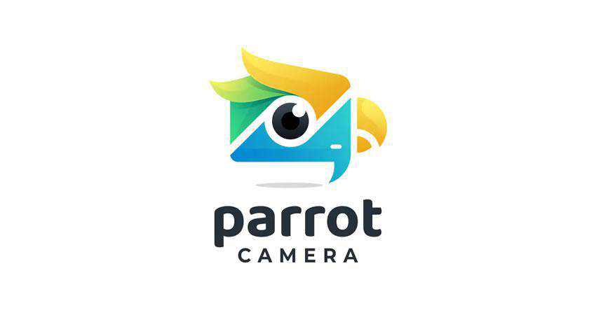 Parrot with Camera Gradient photography photographer logo design inspiration