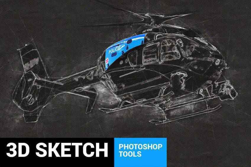 Conceptum 3D Sketch Photoshop Action