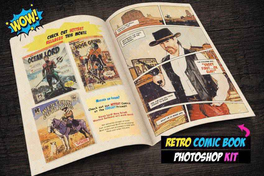 Retro Comic Book Photoshop Action Kit