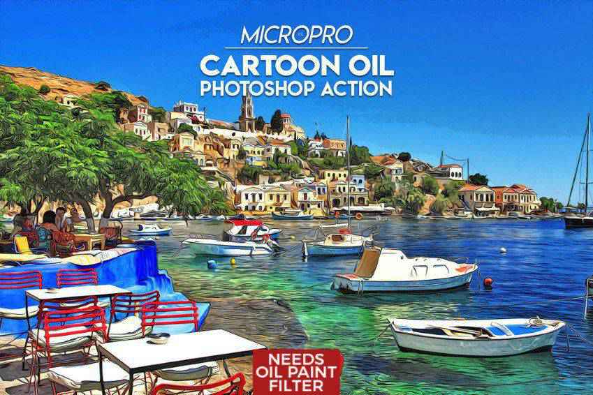 MicroPro Cartoon Oil Photoshop Action