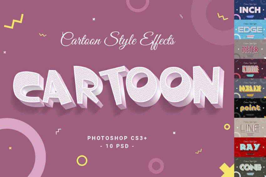 Cartoon Style Text Effects Layer Styles