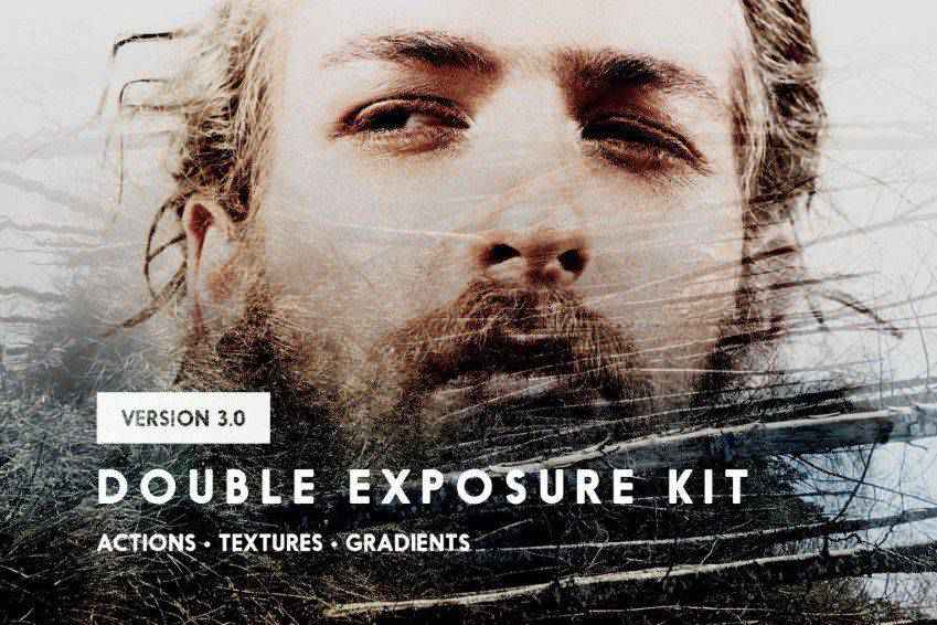 Double Exposure Photoshop Action Kit