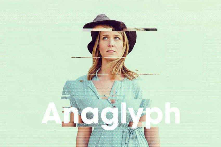 Anaglyph Glitch Photo FX for Photoshop