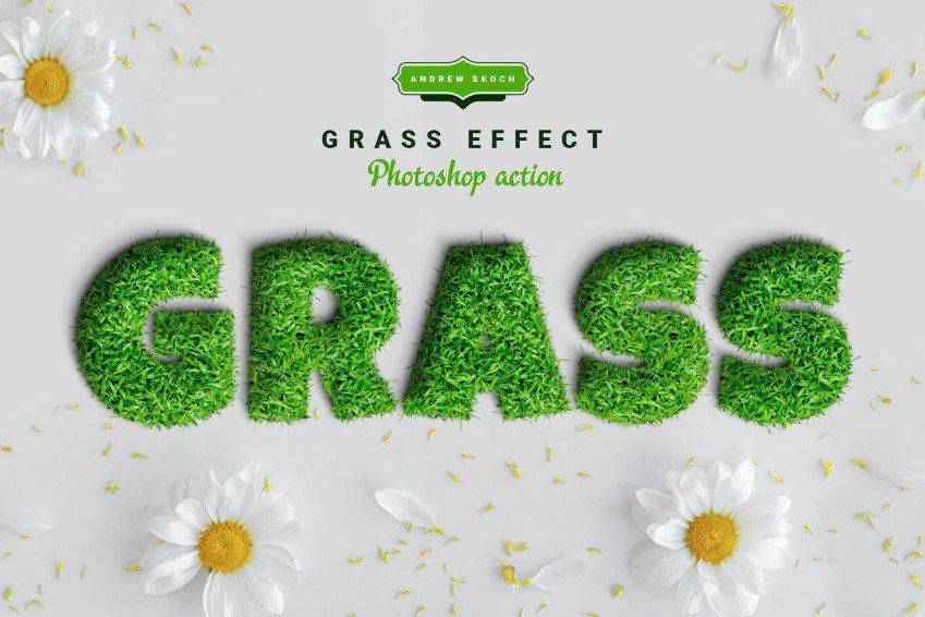 Grass Text Effect Photoshop Action