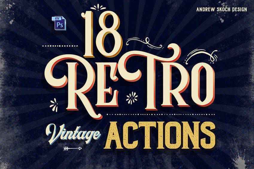 Retro Text Photoshop Actions