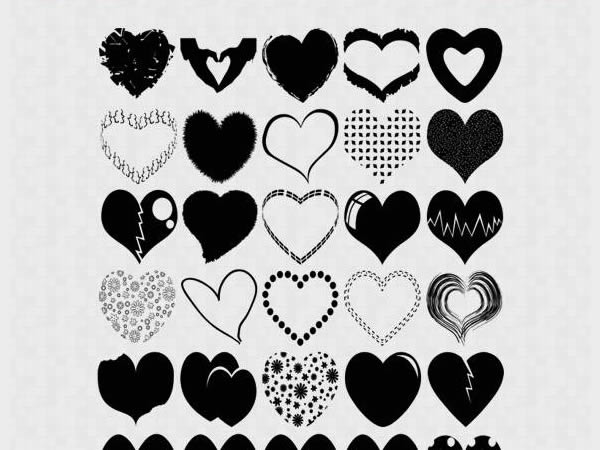 Heart Custom Photoshop Shapes Free CSH