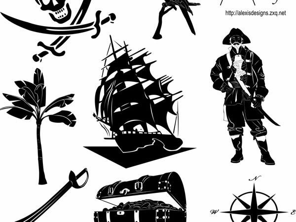 Pirates Photoshop Shapes Free CSH