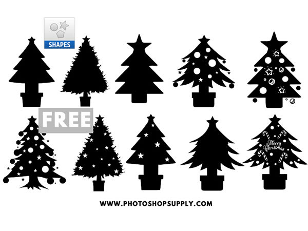 Christmas Tree Custom Shapes Free CSH