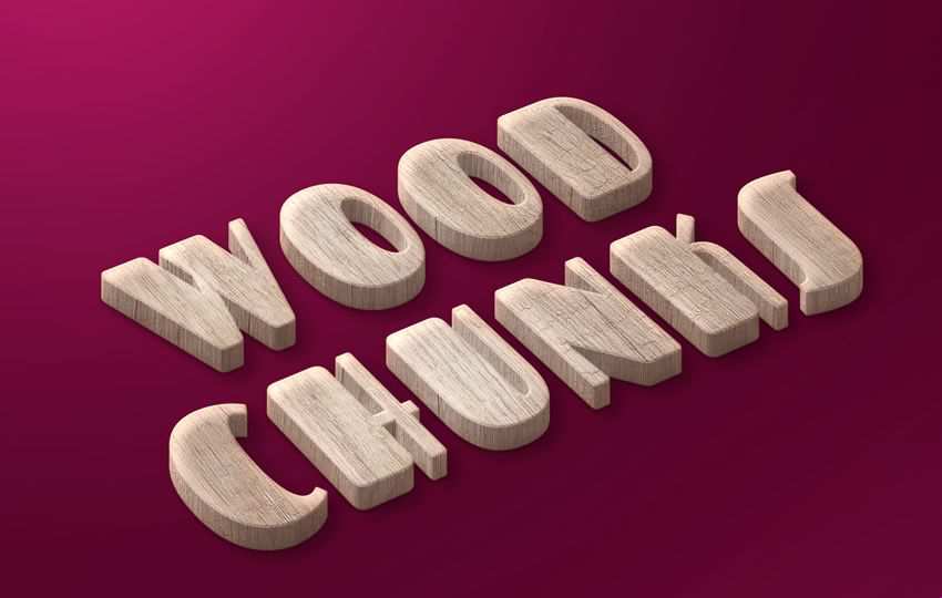 Free Photoshop Layer Wood Chunks Free Text Style PSD