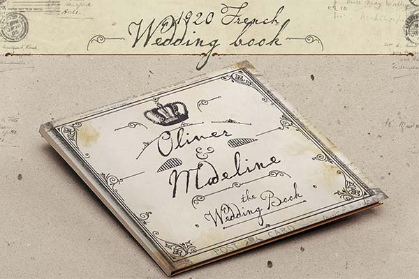 1920 French Wedding Book Template PSD