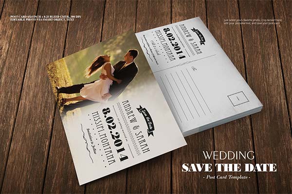 Vintage Save the date Template PSD