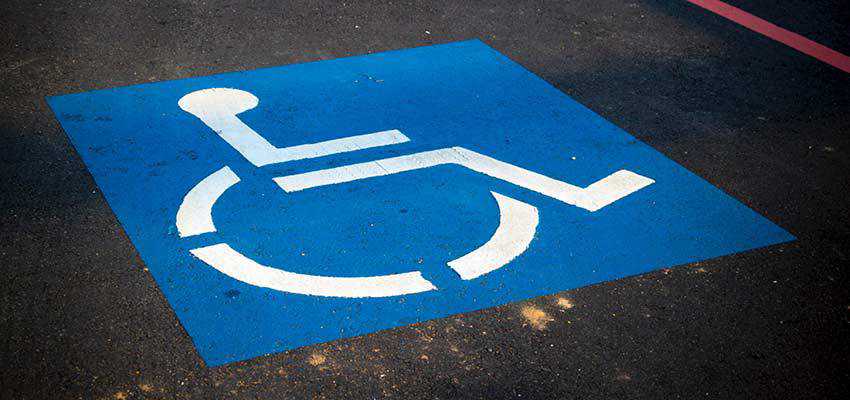 A handicap parking space.