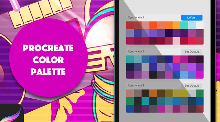 Synthwave Procreate Color Palette & Swatches