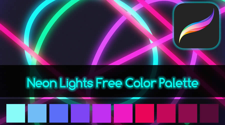 Neon Lights Color Palette for Procreate Free