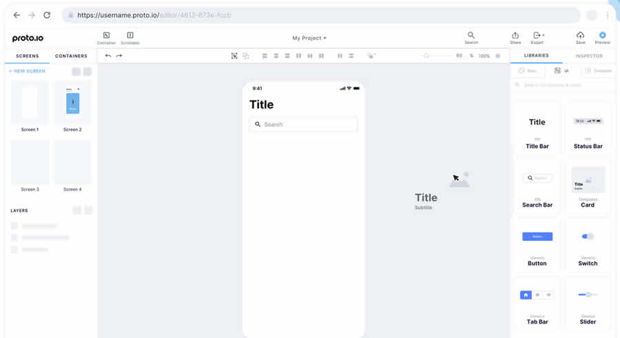 Proto.io prototype ui ux tool