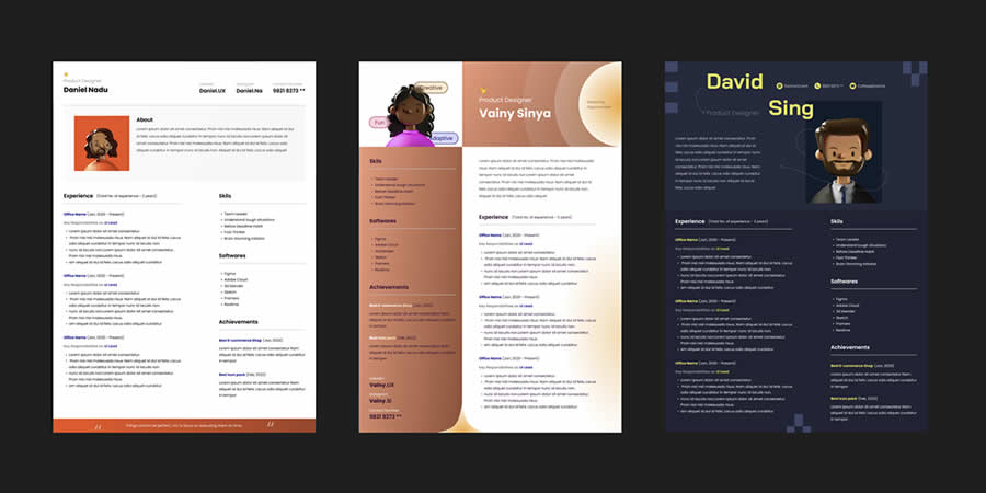 Modern Resume CV Template Job Application Figma Design