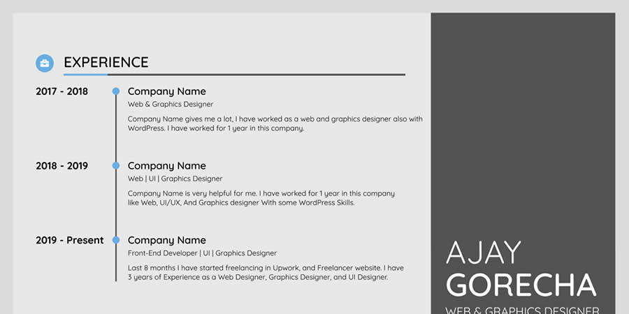 Professional Resume CV Template Job Application Figma Design