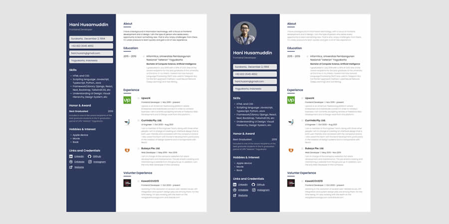 CV Resume CV Template Job Application Figma Design