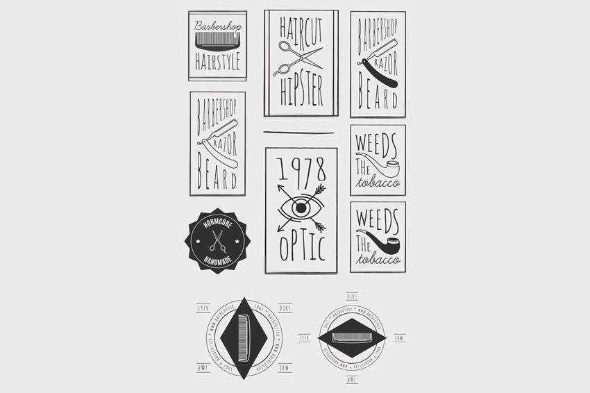 Trendy Retro Vintage Insignias Bundle free vector template illustrator ai eps vintage