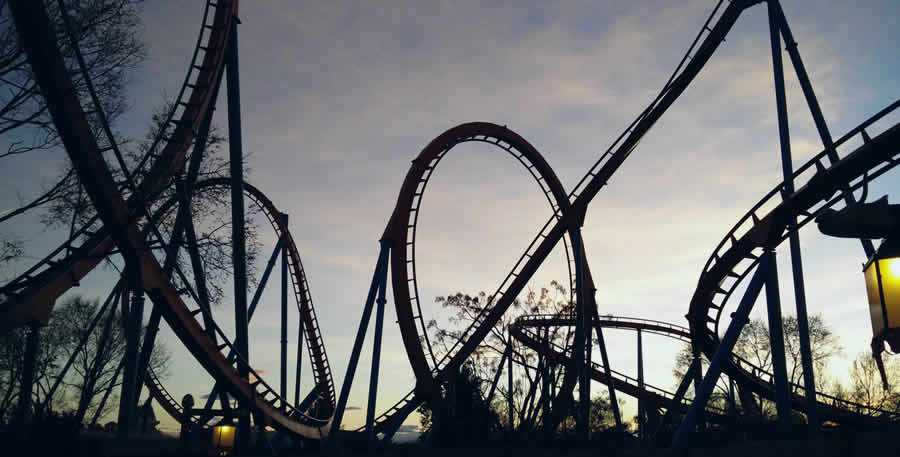 rollercoaster representing the career of a designer