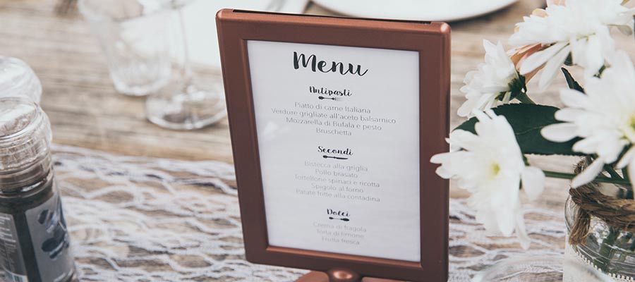 A menu card.