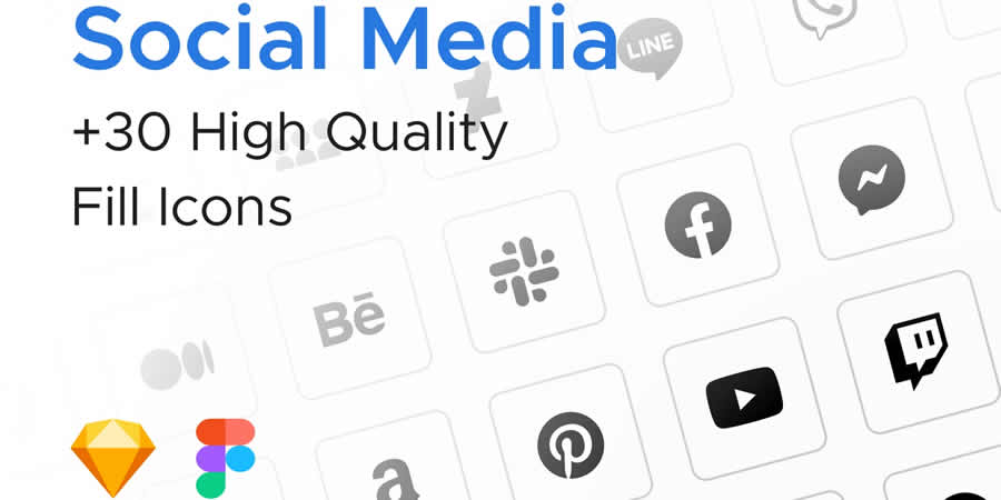 Free Social Media Fill Icons