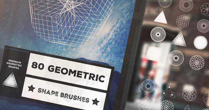 Geometric Shape soft subtle textured photoshop brush pack set adobe