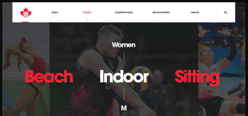 VolleyBall Canada sport fitness web design inspiration ui ux