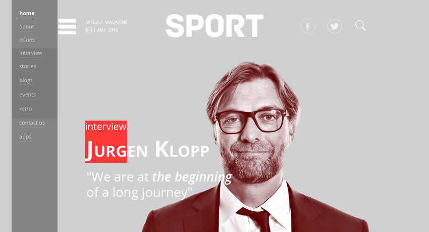 SPORT Magazine sport fitness web design inspiration ui ux