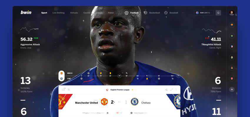 bwin Game sport fitness web design inspiration ui ux