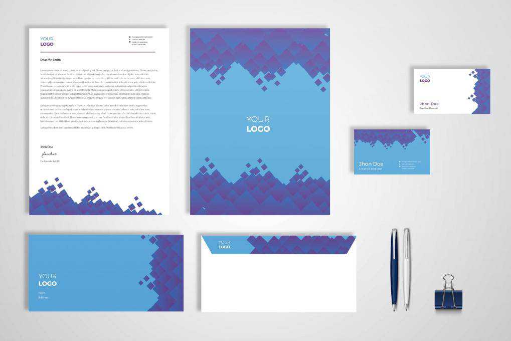 Modern Geometric Pattern corporate stationery business template format