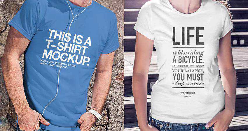 Realistic T-Shirt Mockup Templates Photoshop PSD