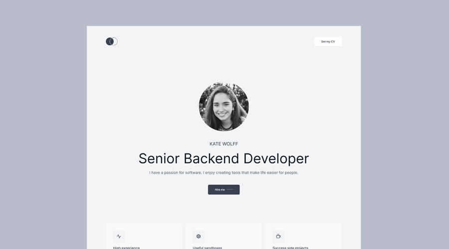 BoxModelDev Portfolio Template Tailwind CSS