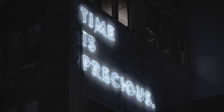 time is precious neon sign