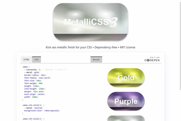 Metallicss Tiny CSS Tools for Web Designers