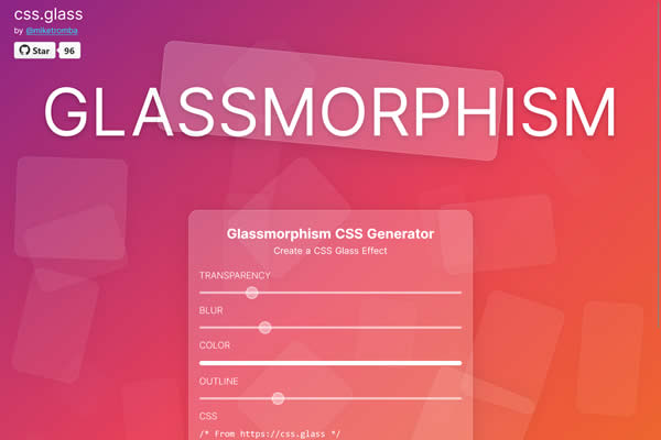 Glassmorphism CSS Effect Generator Tiny CSS Tools for Web Designers