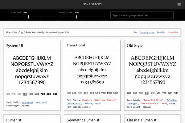 Modern Font Stacks Tiny CSS Tools for Web Designers