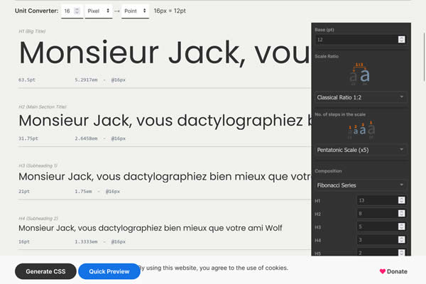 LGC Typographic Scale Calculator Tiny CSS Tools for Web Designers