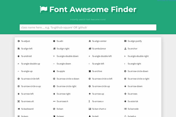 FontAwesome Finder Tiny CSS Tools for Web Designers